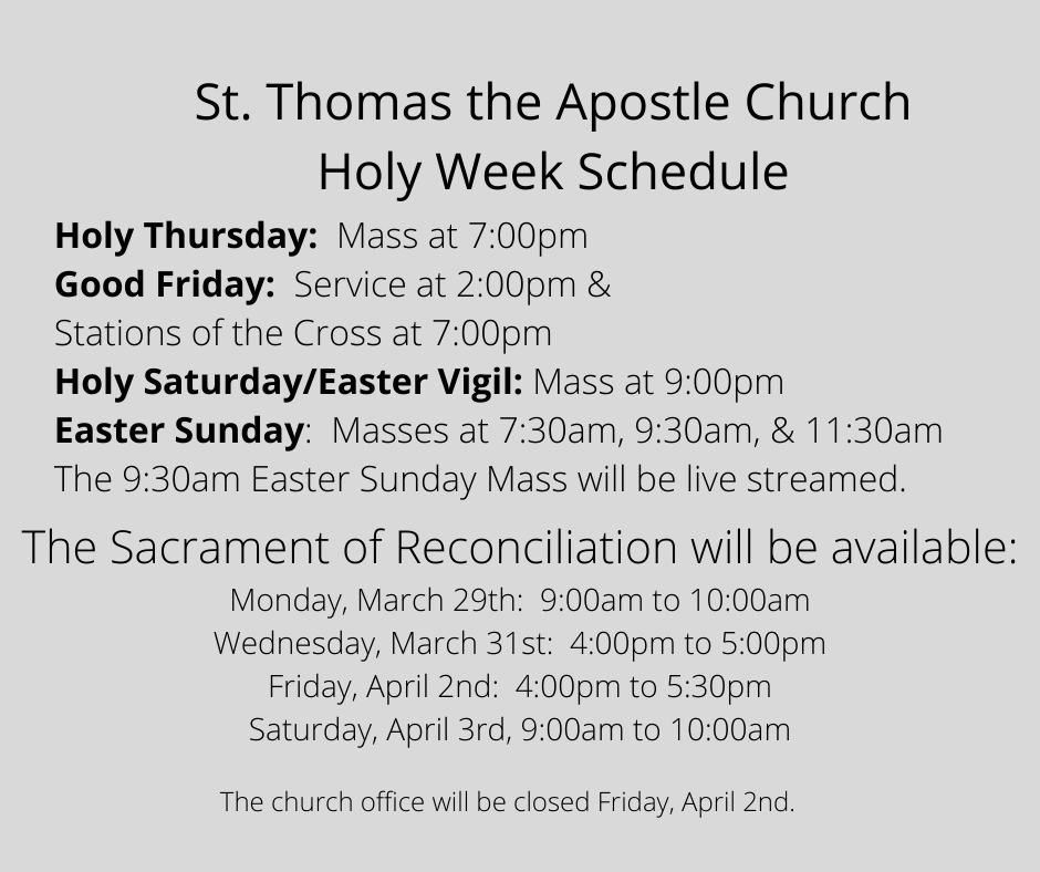Holy Week Schedule